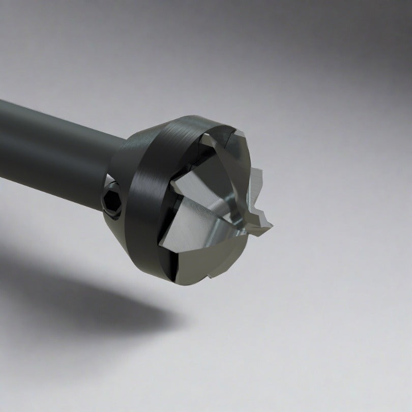 Dill head with socket opener for rain cleaning and sopening up a lined over junction for pipe relining using a high speed milling machine from drain cleaning.