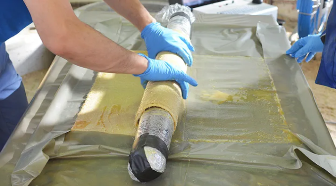 Patch.Kit - DN150mm - 1000mm length, 1.050 g/m² Fibreglass matting with Silicate Resin