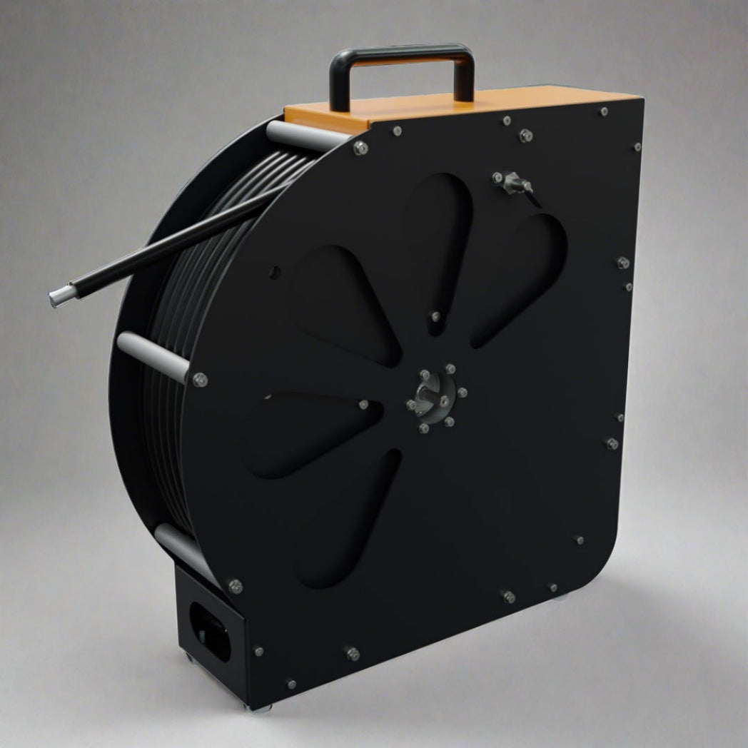 Fixer D - with 10m x 10mm steel shaft with outer sheath High speed Drain cleaning machine. Fixer D is a high speed cleaning machine for pipe and drain cleaning in preparation for cipp pipe relining. It can be used for cleaning, grinding, drilling and coating. Light weight easily movable in every environment.